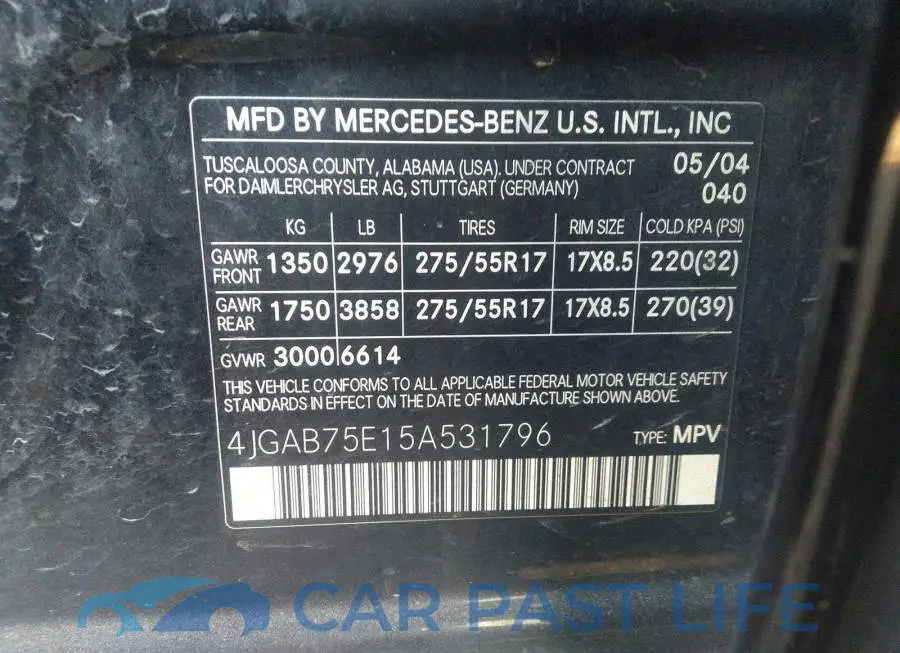 4JGAB75E15A531796# 9
