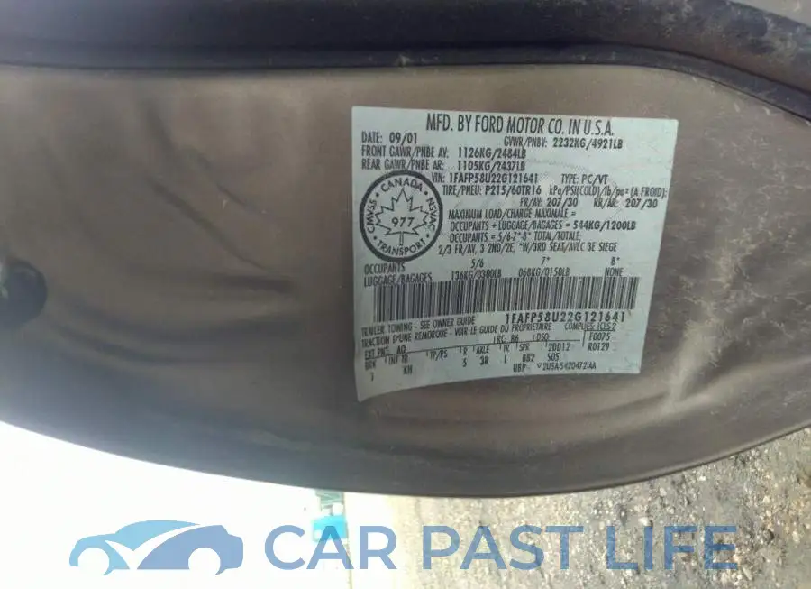 1FAFP58U22G121641# 9