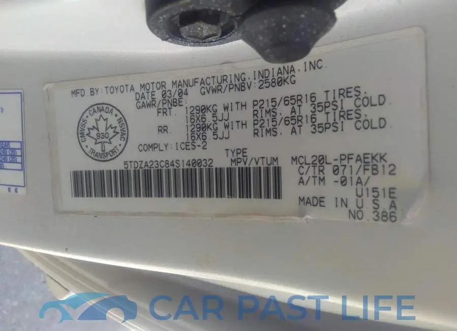 5TDZA23C84S140032# 9