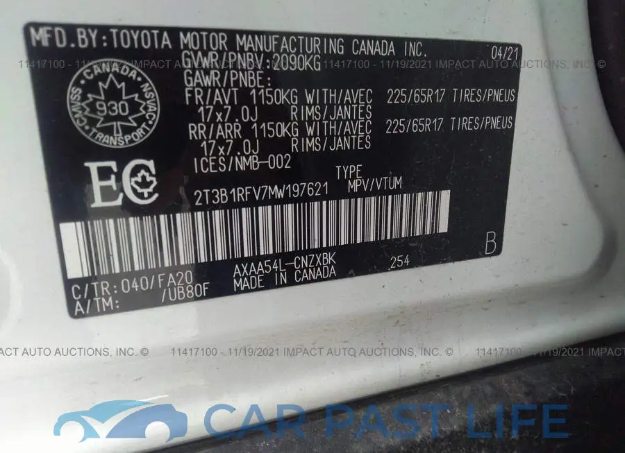2T3B1RFV7MW197621# 9