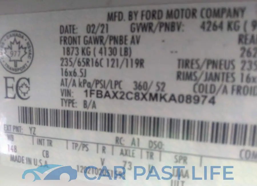 1FBAX2C8XMKA08974# 9