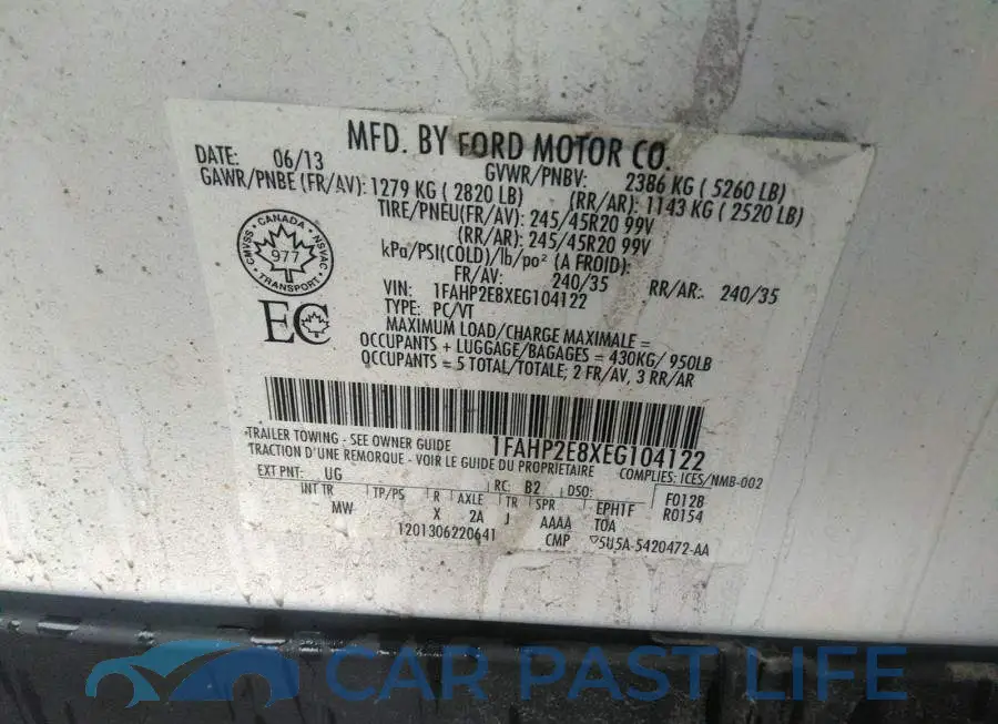 1FAHP2E8XEG104122# 9