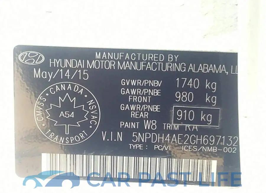 5NPDH4AE2GH697132# 9