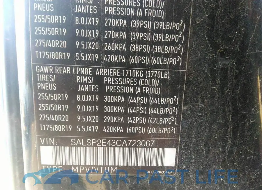 SALSP2E43CA723067# 9