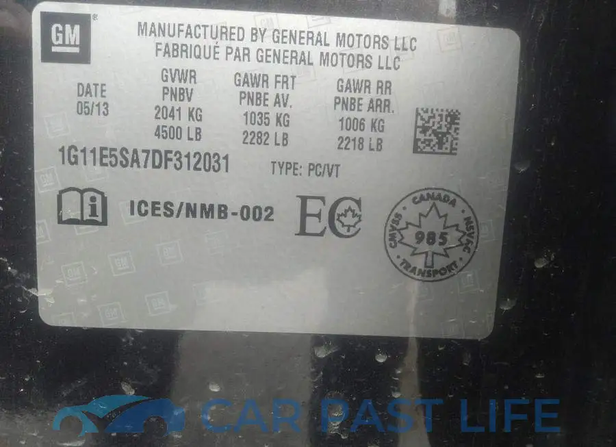 1G11E5SA7DF312031# 9