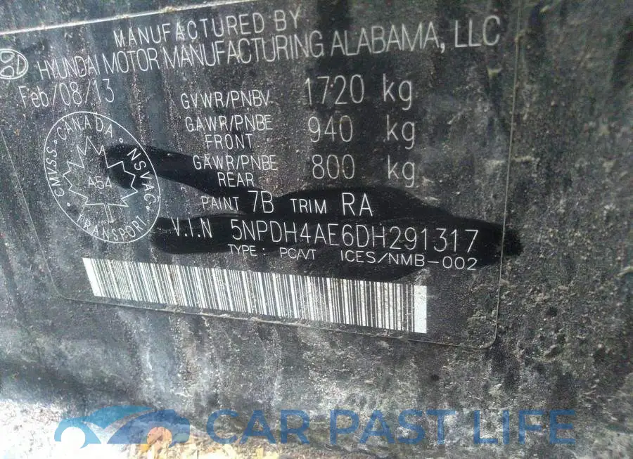 5NPDH4AE6DH291317# 9