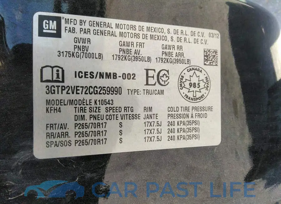 3GTP2VE72CG259990# 9