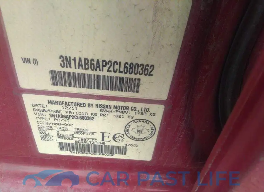 3N1AB6AP2CL680362# 9
