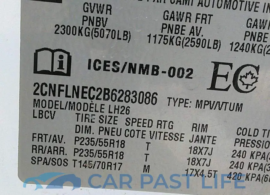 2CNFLNEC2B6283086# 9