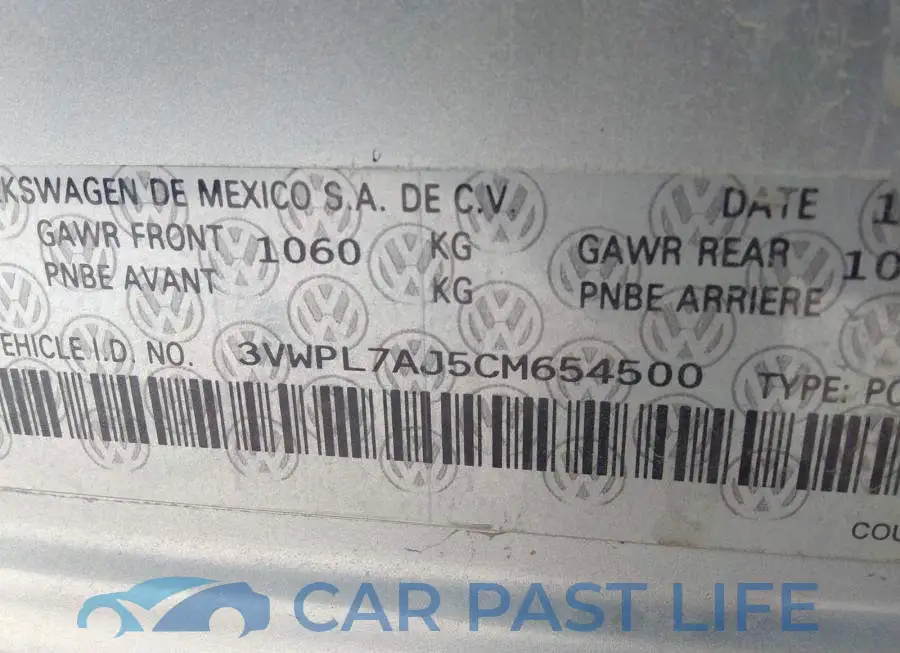 3VWPL7AJ5CM654500# 9