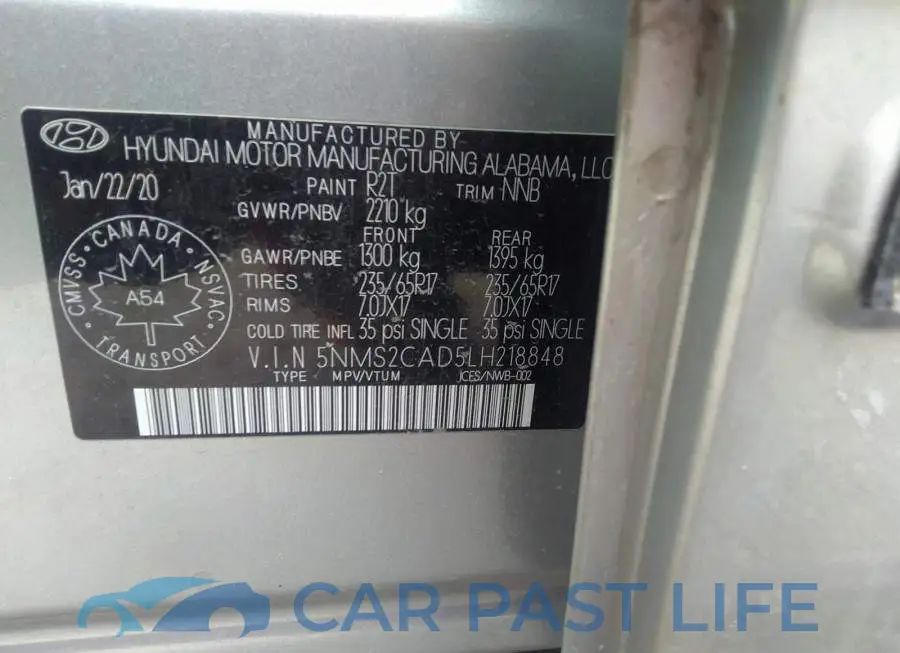 5NMS2CAD5LH218848# 9