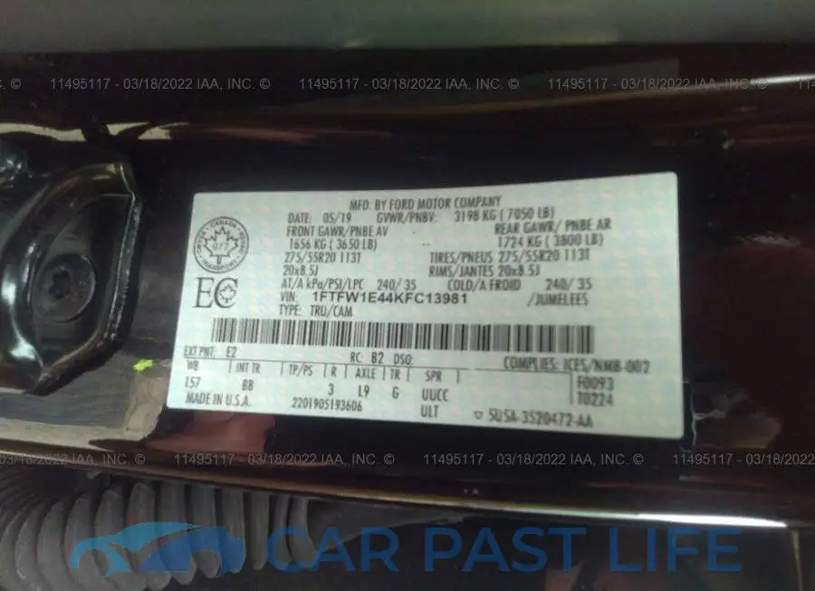 1FTFW1E44KFC13981# 9