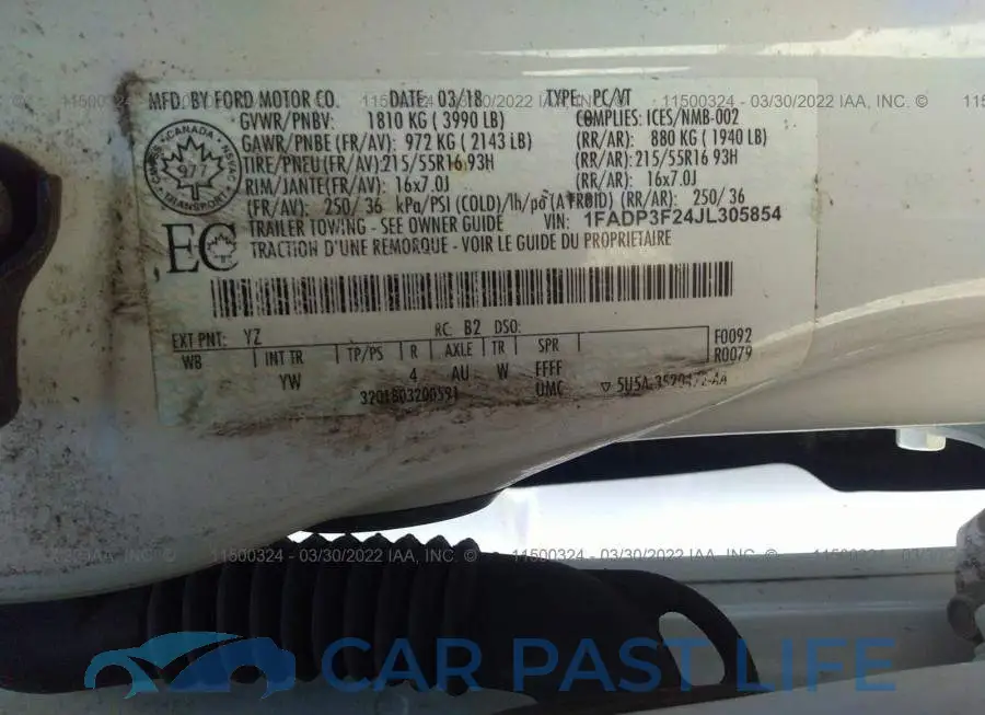 1FADP3F24JL305854# 9