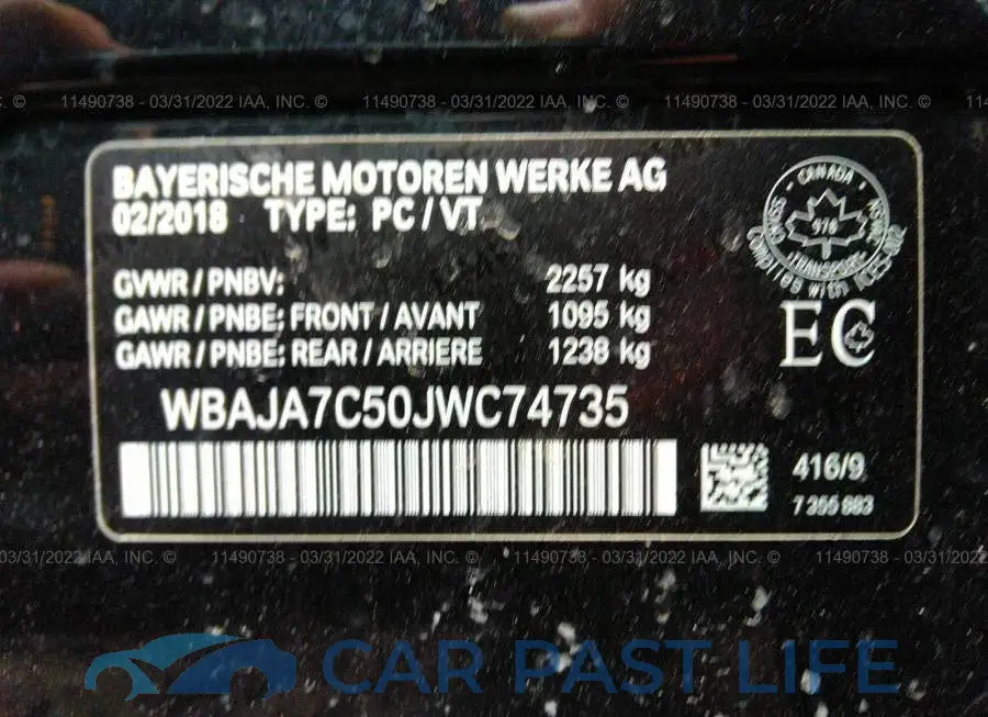 WBAJA7C50JWC74735# 9