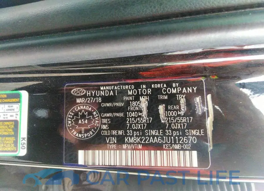 KM8K22AA6JU112670# 9