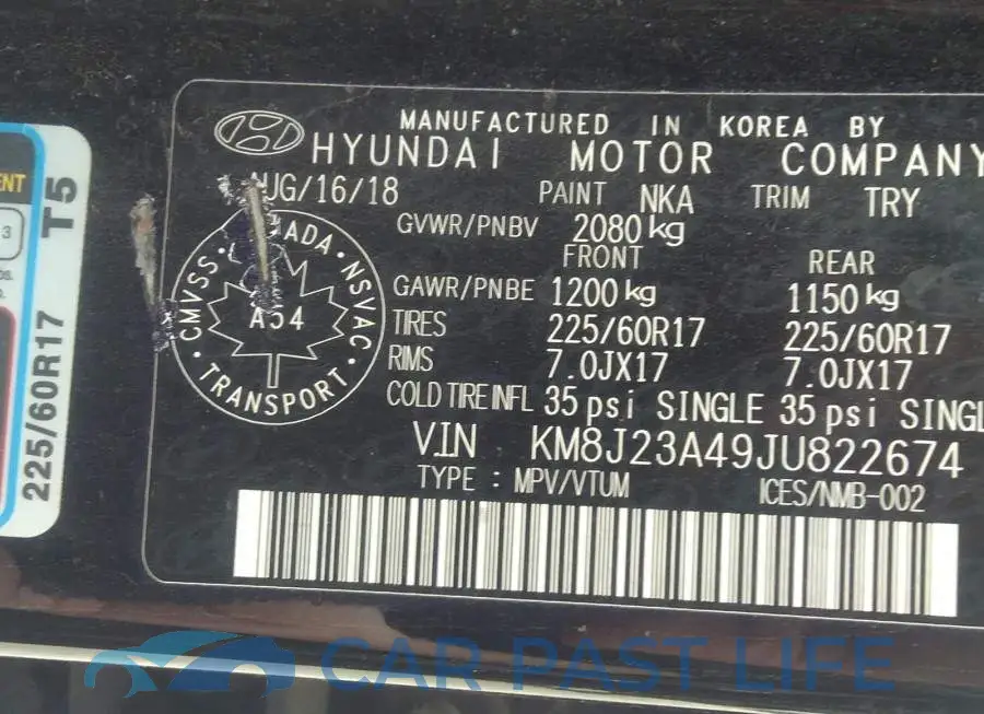 KM8J23A49JU822674# 9