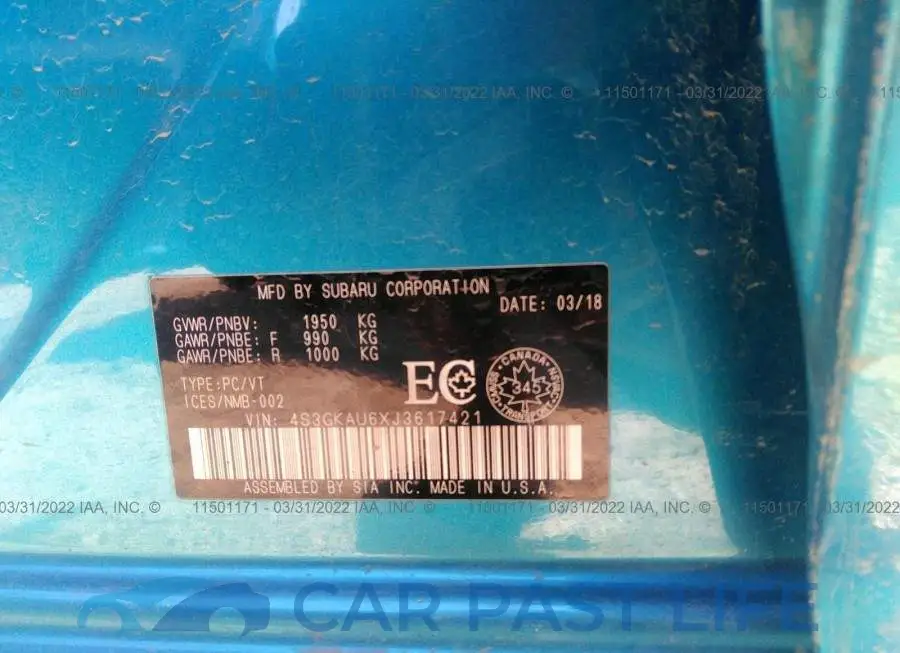 4S3GKAU6XJ3617421# 9