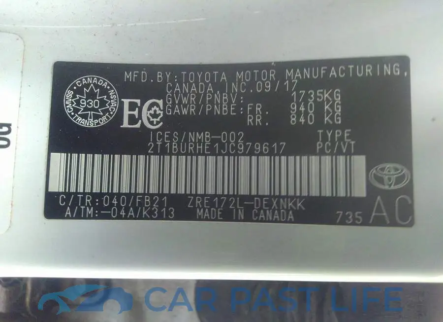 2T1BURHE1JC979617# 9