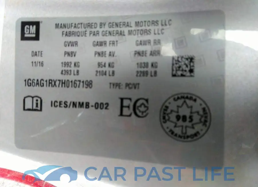 1G6AG1RX7H0167198# 9