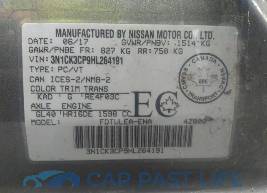 3N1CK3CP9HL264191# 9