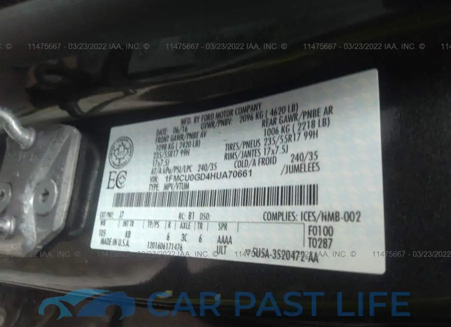 1FMCU0GD4HUA70661# 9