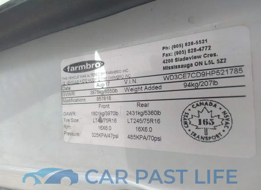 WD3CE7CD9HP521785# 9