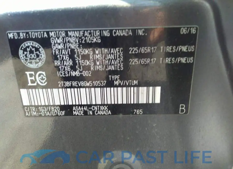 2T3BFREV8GW510537# 9