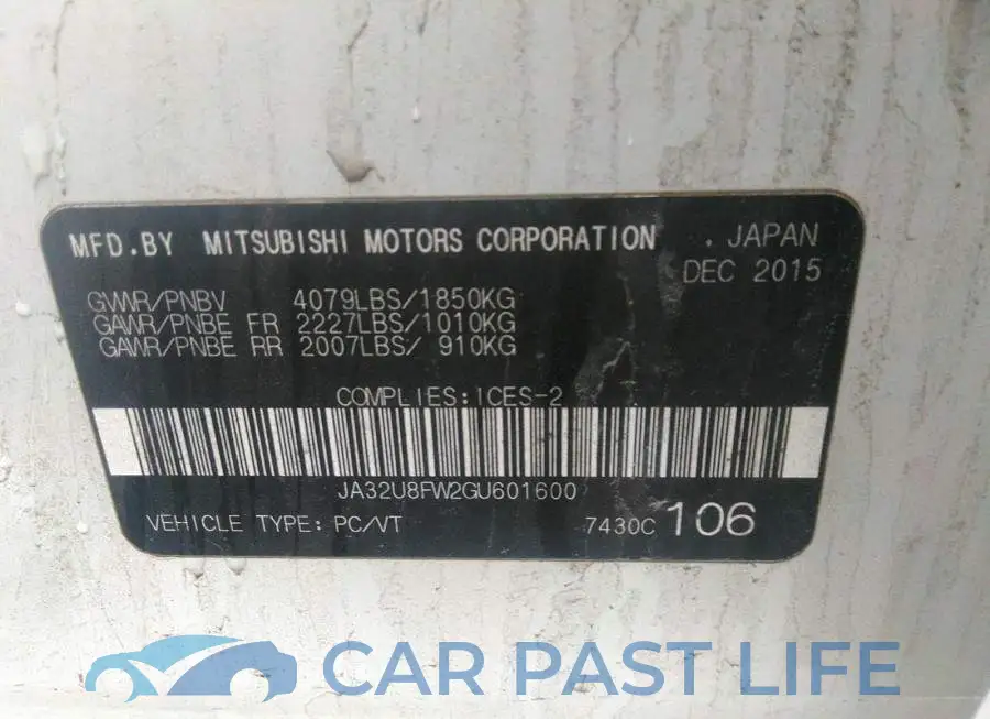 JA32U8FW2GU601600# 9