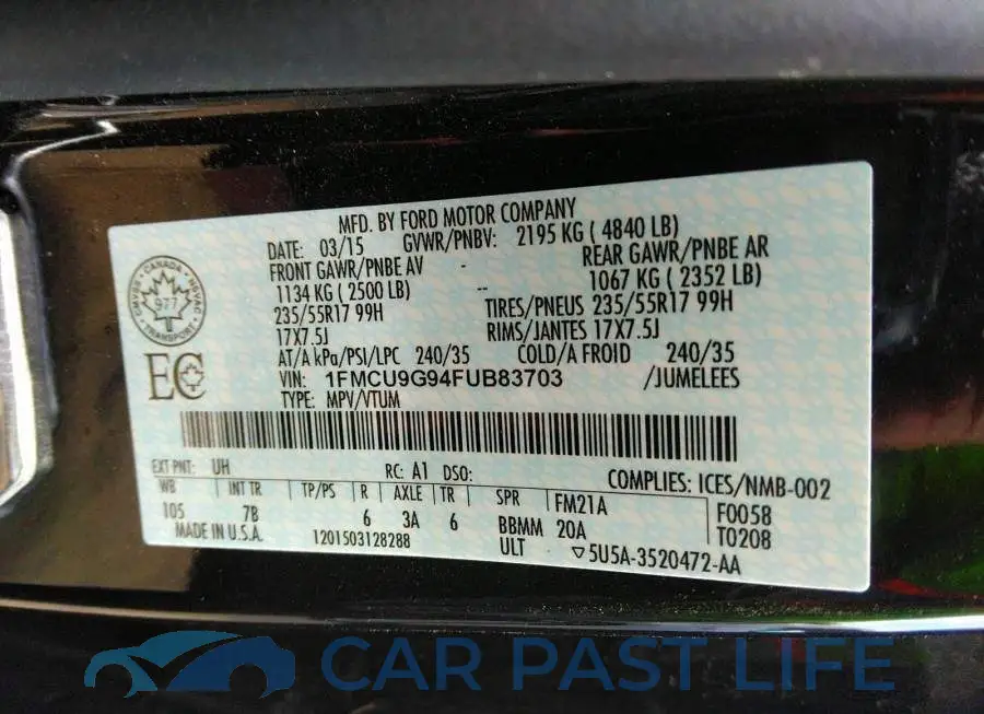 1FMCU9G94FUB83703# 9