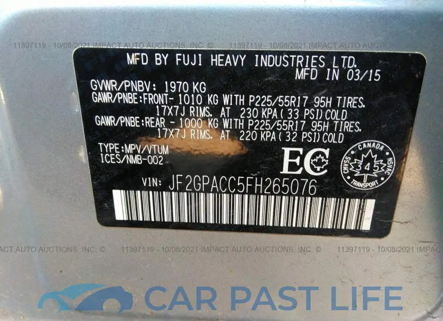 JF2GPACC5FH265076# 9