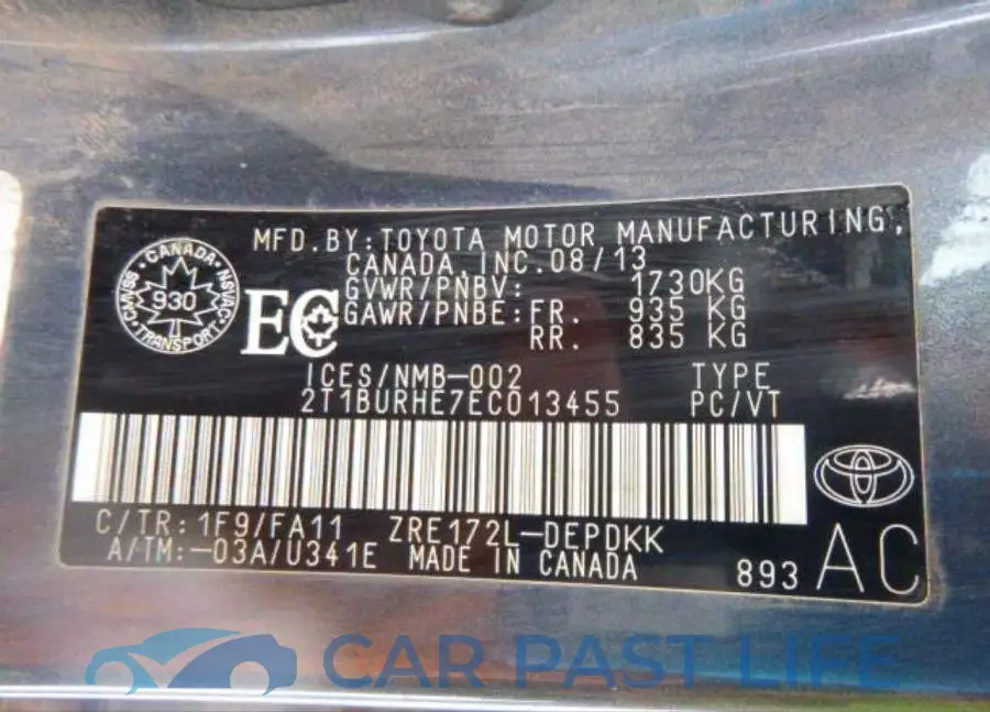 2T1BURHE7EC013455# 9