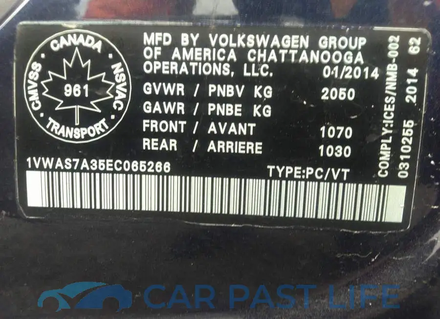 1VWAS7A35EC065266# 9