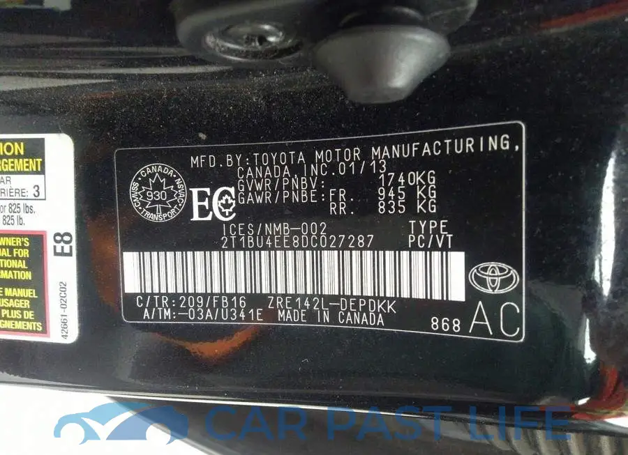 2T1BU4EE8DC027287# 9