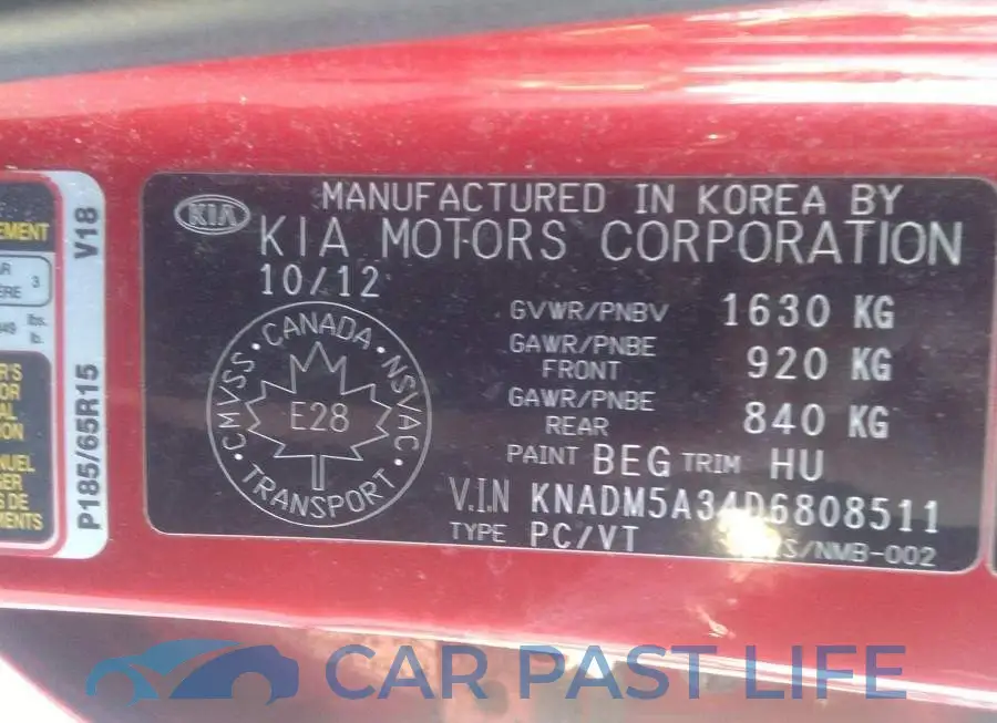 KNADM5A34D6808511# 9