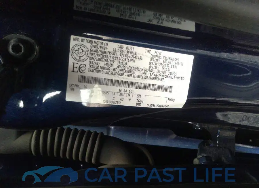 1FAHP3F26CL110150# 9