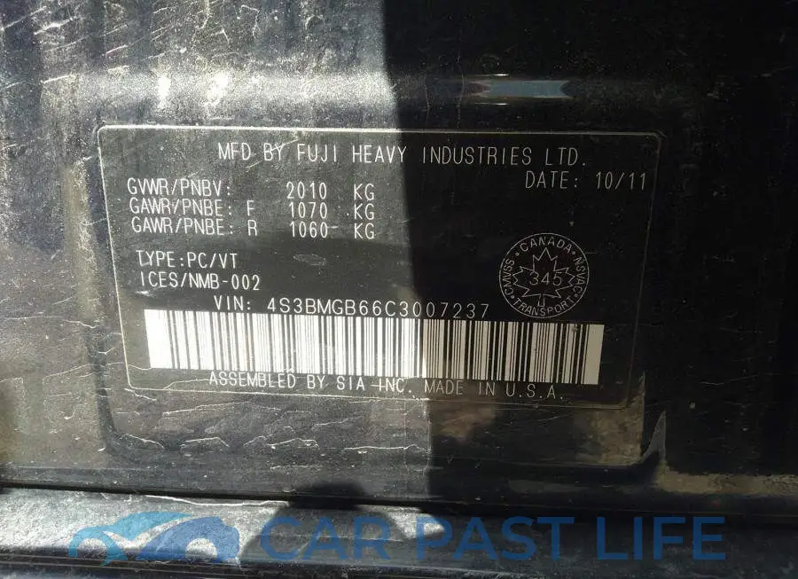 4S3BMGB66C3007237# 9