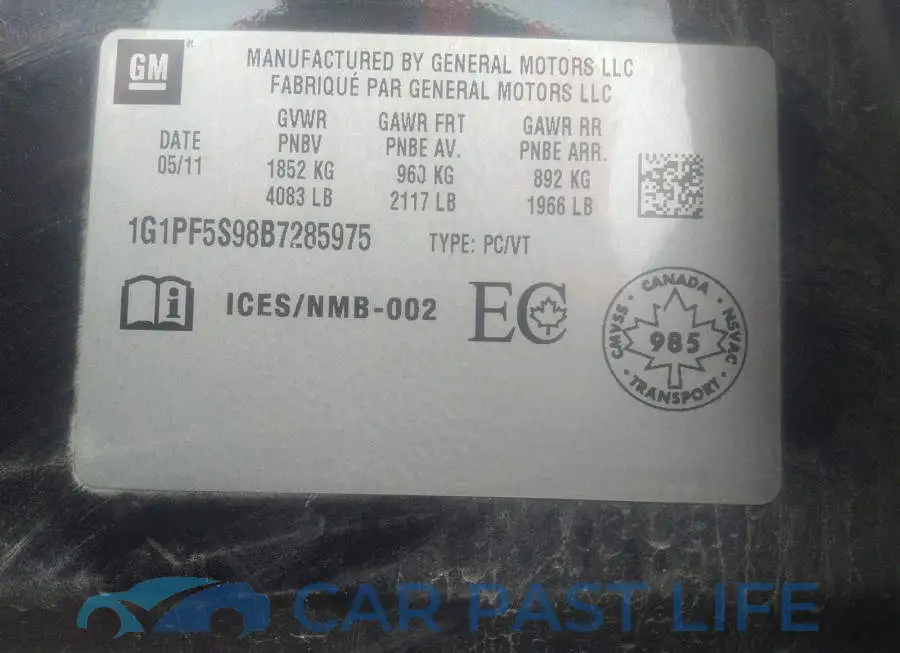 1G1PF5S98B7285975# 9