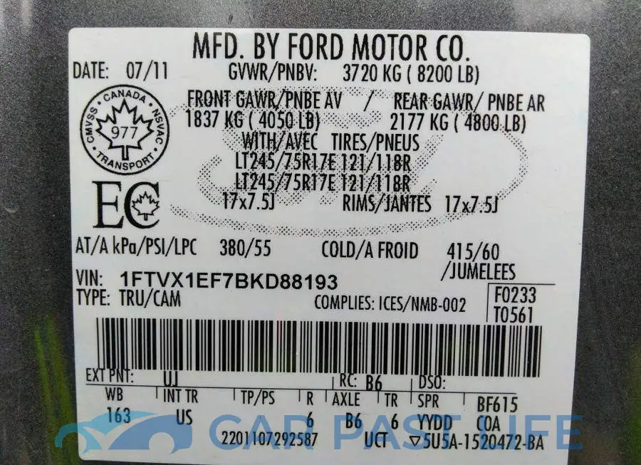 1FTVX1EF7BKD88193# 9