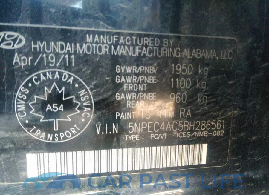 5NPEC4AC5BH286561# 9