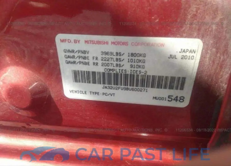 JA32U2FU9BU600271# 9