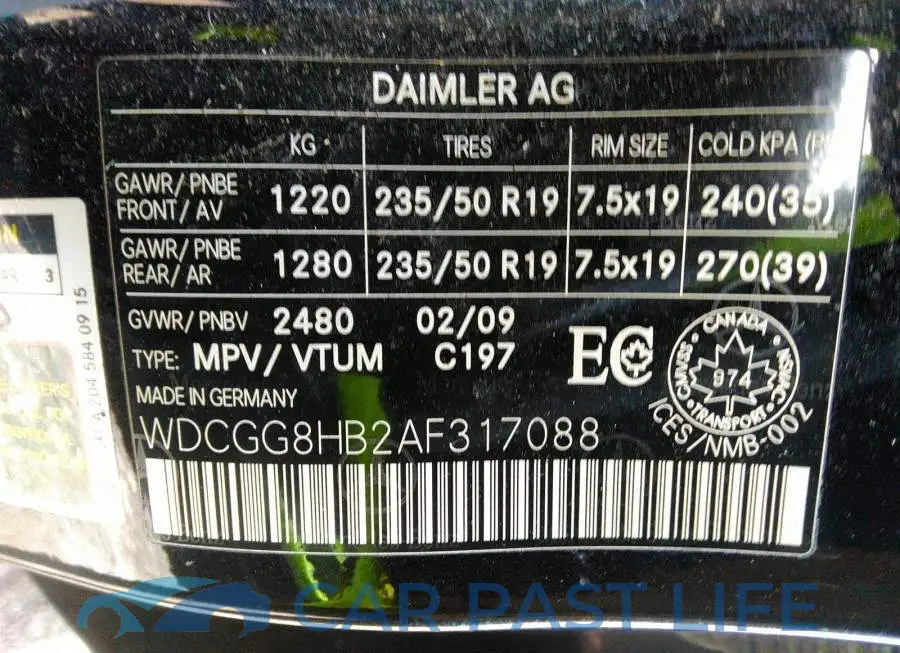 WDCGG8HB2AF317088# 9