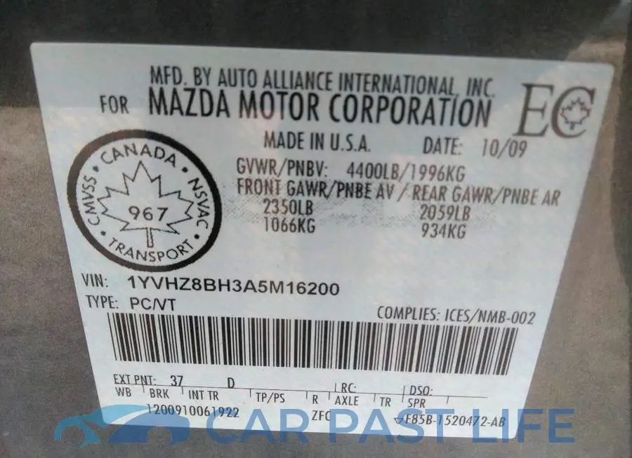 1YVHZ8BH3A5M16200# 9