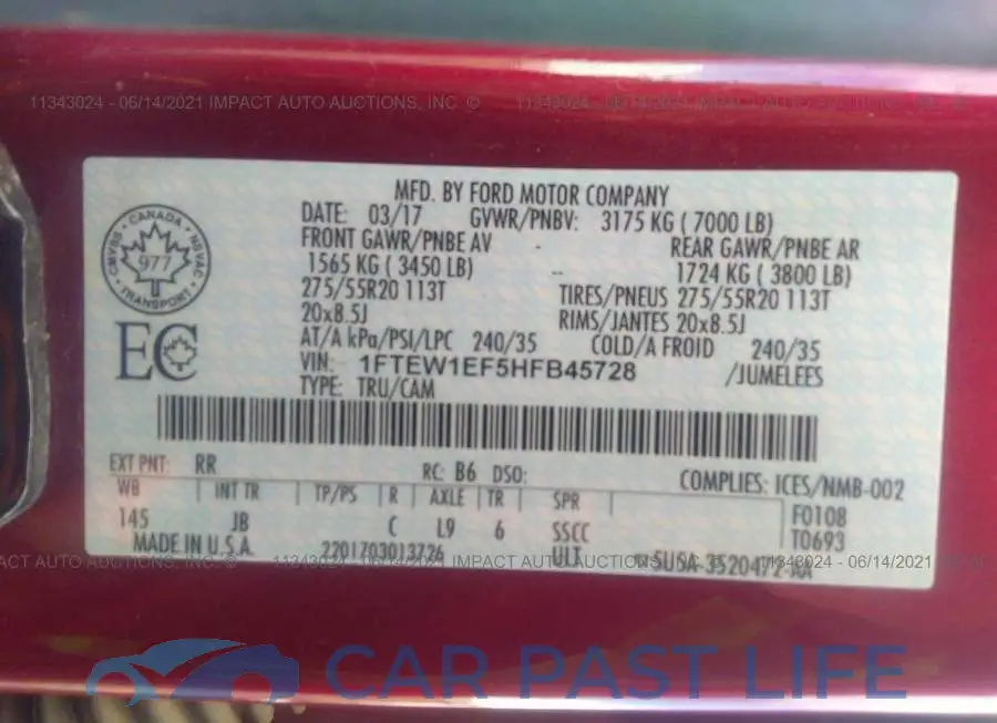 1FTEW1EF5HFB45728# 9