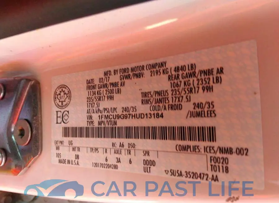 1FMCU9G97HUD13184# 9