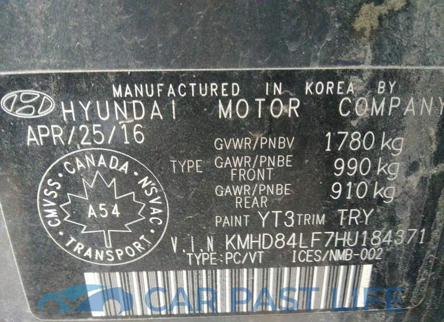 KMHD84LF7HU184371# 9