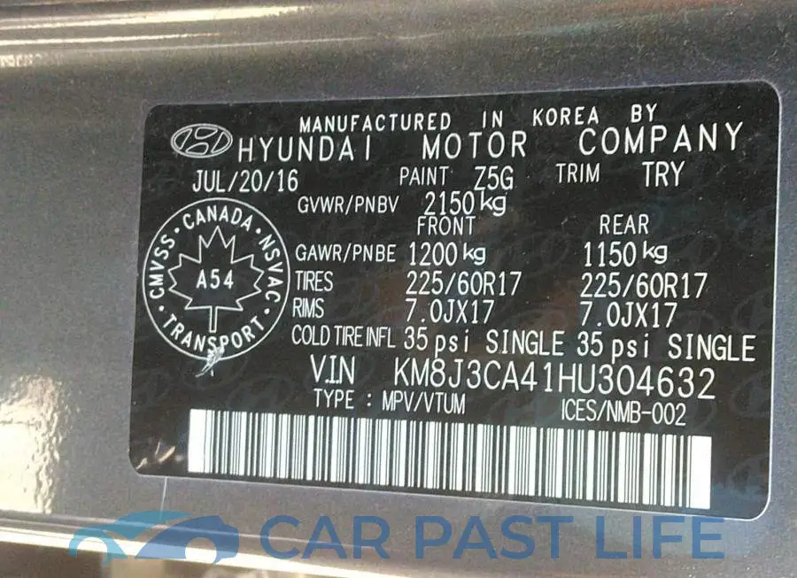 KM8J3CA41HU304632# 9