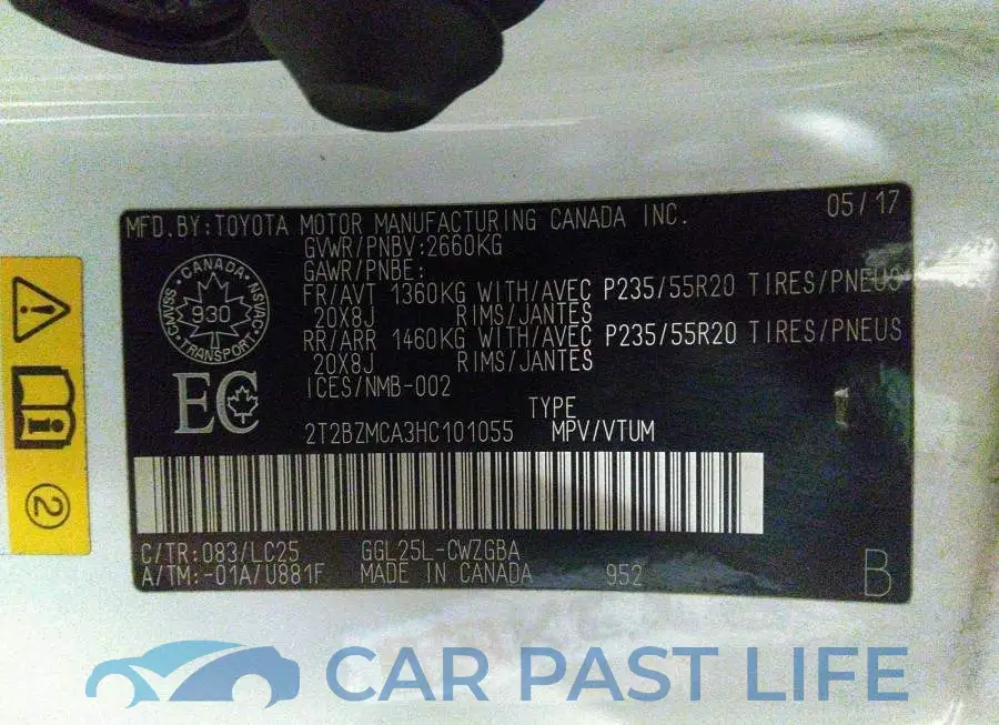 2T2BZMCA3HC101055# 9