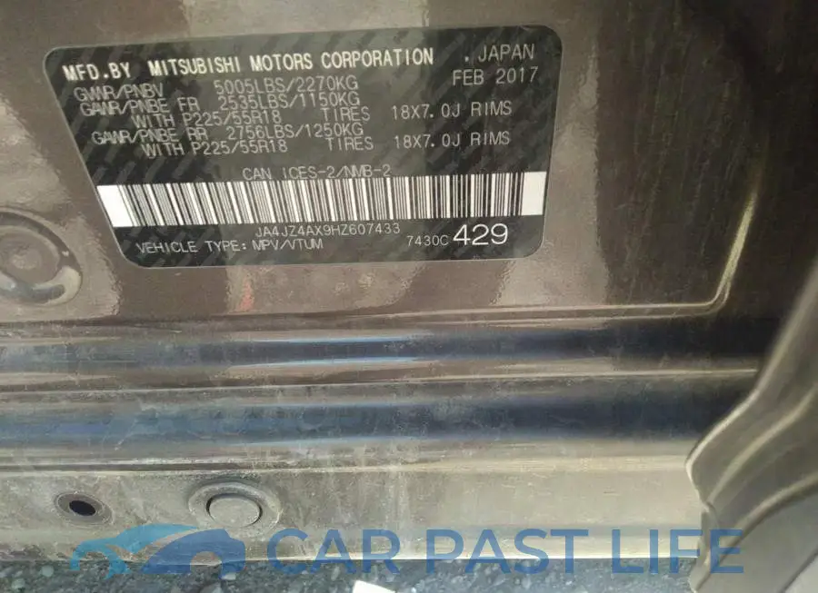 JA4JZ4AX9HZ607433# 9