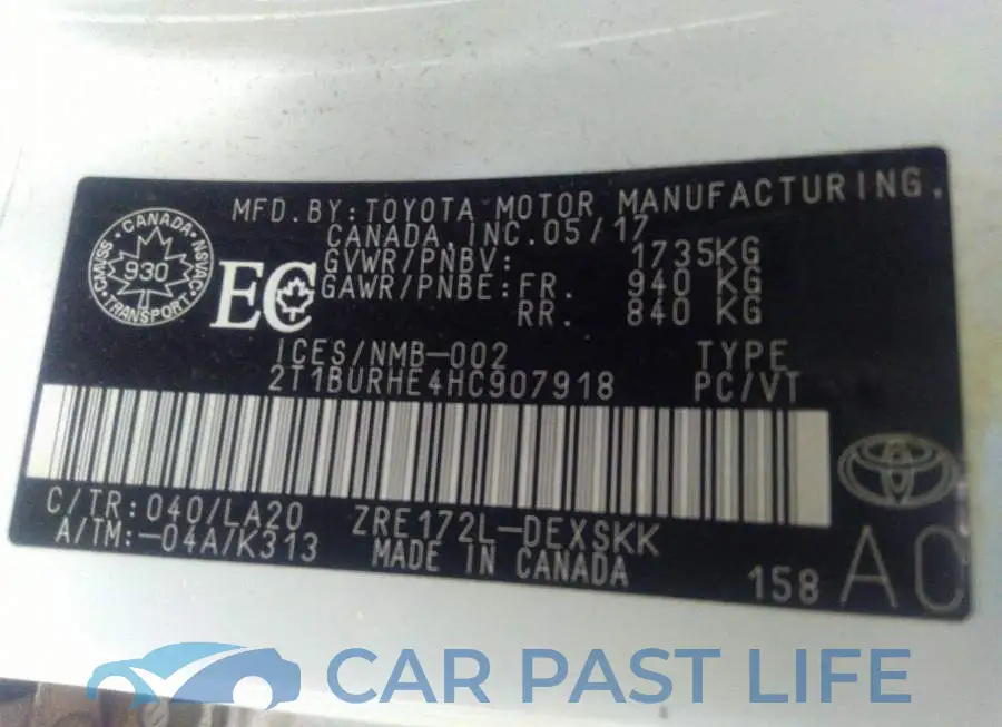 2T1BURHE4HC907918# 9