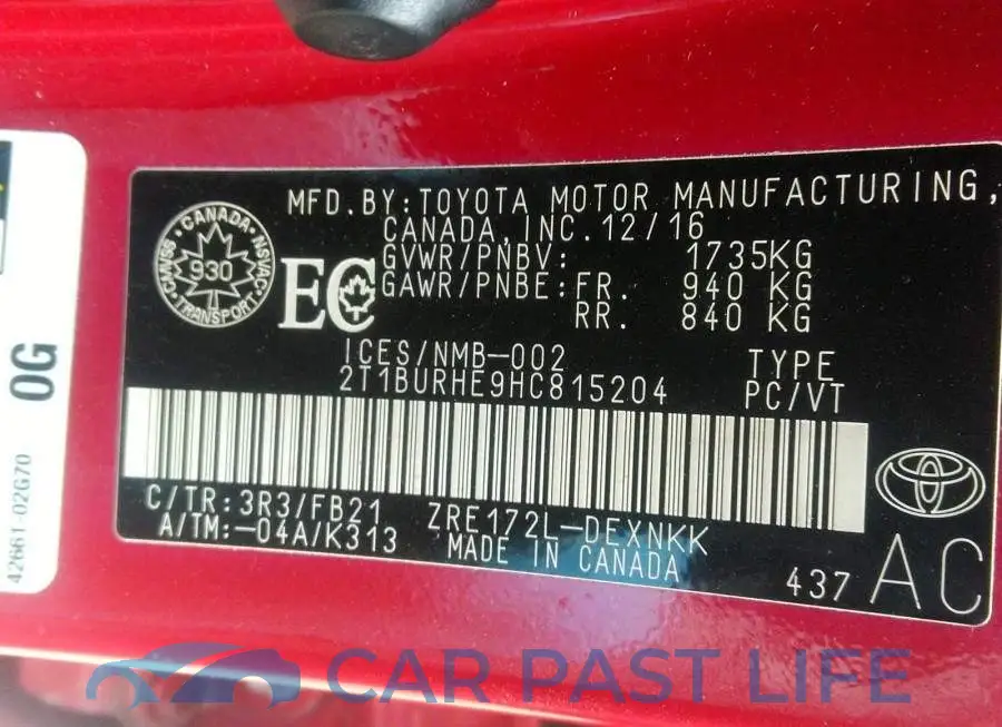 2T1BURHE9HC815204# 9